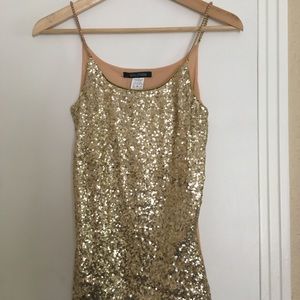 Gold Sequin tank NWT